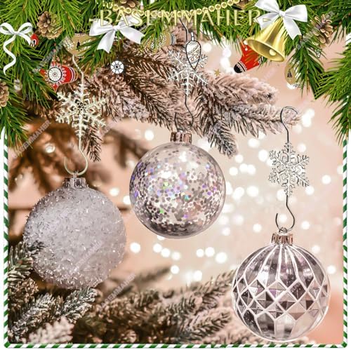 Christmas Ornament Hooks Gold Sliver Snowflake Ornament Hangers for Hanging Christmas Tree Decorations Metal No-Slip Hanging Hook Xmas Hanger for Christmas Balls Party Ornaments 20Pcs - Image 4