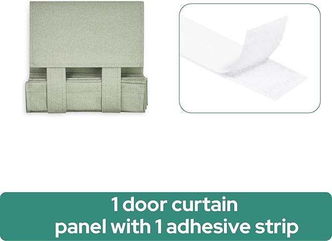 HOMEIDEAS 100% Linen Blackout Sidelight Curtains for Front Door, Side Door Window Curtains, Small Window,Thermal Insulated Covering, 1 Panel, W12 X L40 Inch, Sage Green