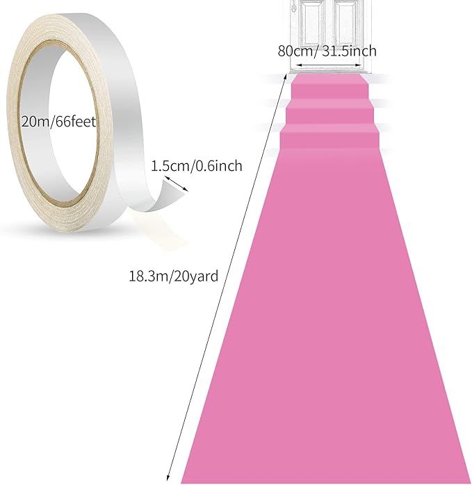 Shappy Pink Carpet Runner Rug for Party 55gsm Thickness with Carpet Tape Hallway Rug for Graduate Wedding Party Dance Floor Outdoor Accessories(2.6 x 30 Feet)