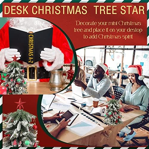 Hanaive Christmas Tree Topper Mini Star Small, Red, 2.36 Inch, Glitter - Image 4