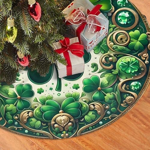 St. Patrick's Day Tree Skirt Christmas Tree Ornaments Tree Skirt for Christmas Decoration 30" - Image 2
