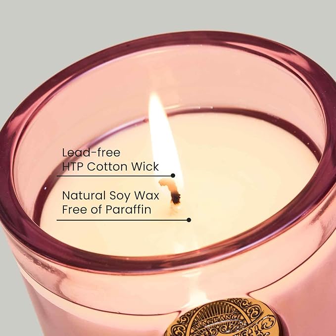 M&SENSE Natural Soy Candle | Saltwater Rose & Pink | 9.2 oz, 50H Burn Time | Candle Gift for Her | Scented Candle for Valentine’s Day