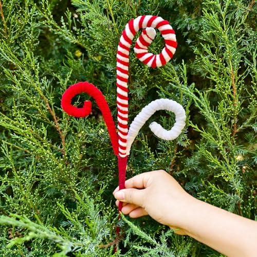 12 Pcs Candy Cane Christmas Decorations, Christmas Tree Picks, 17 Inch Red and White Christmas Ornaments for Christmas Tree Topper Filler, Big Large Ornaments Grinchs Candyland Xmas Decorations - Image 2
