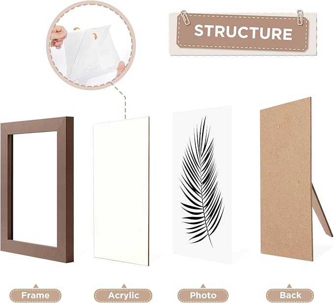 Funtopia 8x10 Picture Frames, Photo Frames Collage Wall Decor for Family, 5x7 4x6 Picture Frame Set for Wall Hanging or Tabletop Display