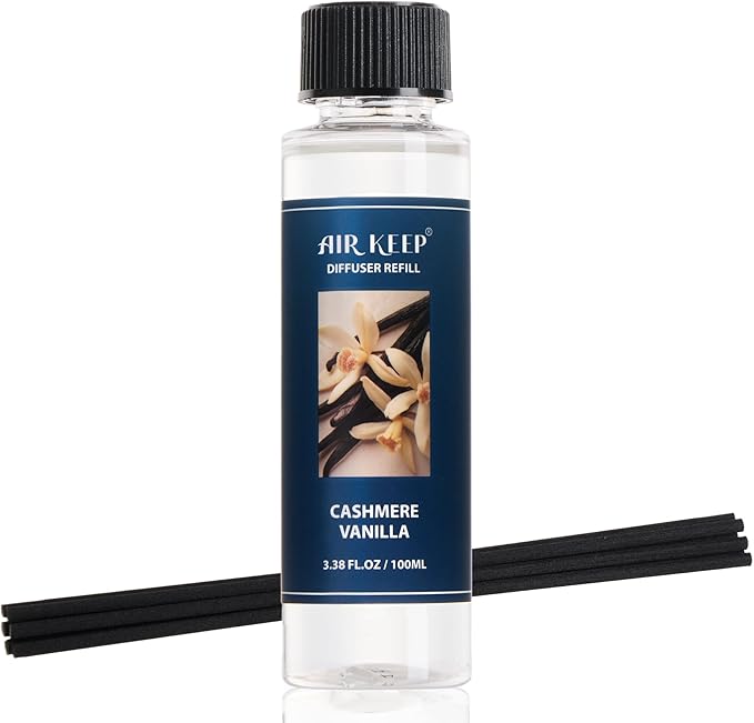 Airkeep Reed Diffuser Oil Refill/Cashmere Vanilla/3.38 oz / 1 Pack/Air Freshener & Aromatherapy Essential Oil Blend for Home Fragrance ?€? Scented Refill Oil for Bathroom, Bedroom & Home Decor