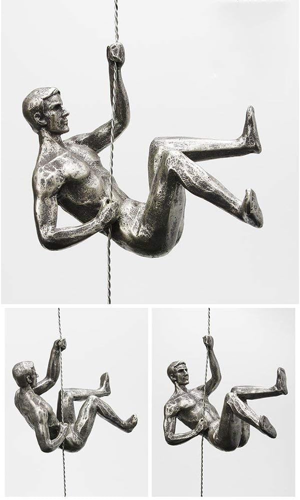 Unbound Resin Climbing Man Wall Sculptures Creative Hand-Finished Sculpture Figurine for Bar/Home/Office Art Decor (Posture Right)