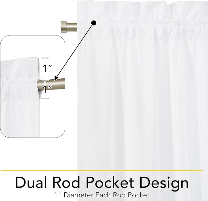 NICETOWN 100% Blackout Door Curtains 72 inches Long - Thermal Insulated Light Block Privacy French Door Sidelight Curtain Window Shades, 36 x 72 inch, 1 Panel, White