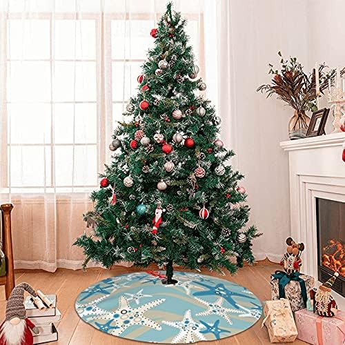 Christmas Tree Skirt 48 Inch Starfish Holiday Decorations for Festive Party Indoor Outdoor Xmas Ornaments - Image 7