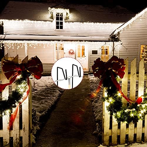 Ripeng 100 Pieces Christmas Gutter Clips & Hooks, Stainless Steel Heavy Duty Light Hook for Metal Gutter, Holiday Light Clips for Outside Grid Hanger Wire Ornament String Party Hanging Decor(Black) - Image 4