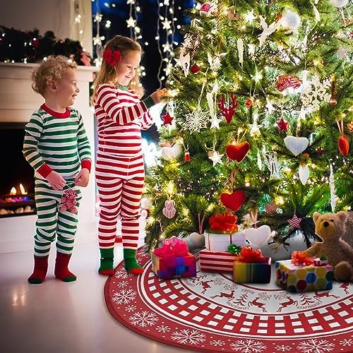 Christmas Tree Skirt 48inch Red Deer Rustic Xmas Decor for Party - Image 3