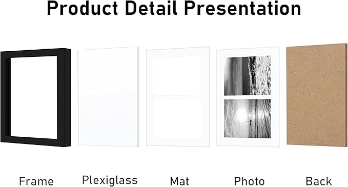 VIOLABBEY 8x10 Collage Picture Frame,Fits 4x6 Double Photos with Mat or One 8x10 Pictures without Mat for Wall or Tabletop