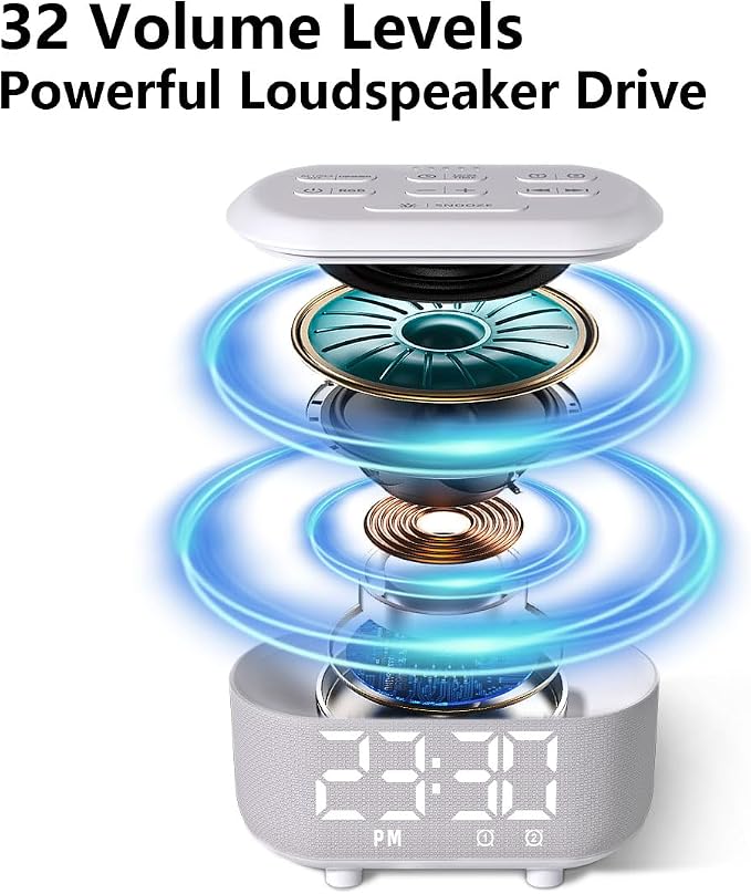 White Noise Alarm Clock Sound Machine for Bedroom Small Brown Noise Machine with 30 Soothing Sound Plug in Bedside Clock with NightLight Battery Backup 15 Wake up Sound Clock for Kids Heavy Sleeper - Image 7