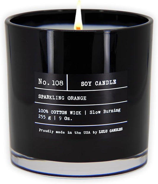 Lulu Candles | Sparkling Orange | Luxury Scented Soy Jar Candle | Hand Poured in The USA | Highly Scented Long Lasting (9 Oz.)