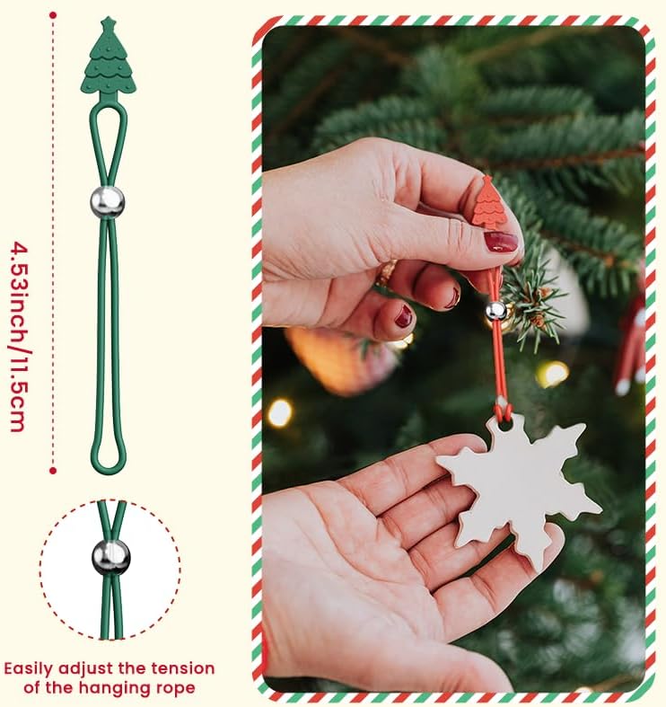 24 Pcs Ornament Hooks for Hanging Christmas Decorations, Adjustable Non-Slip Secure Hangers with Easy Clip Design, Sturdy and Reusable for Christmas Tree Ornaments & Xmas Tree Decor, Green - Image 4