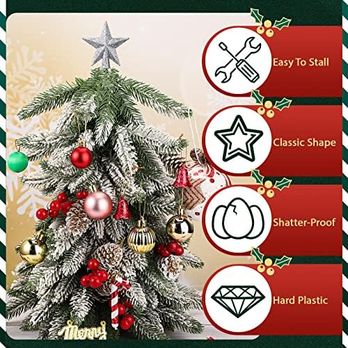 Hanaive Christmas Tree Topper Mini Star Small, Silver, 2.36 Inch, Glitter - Image 6