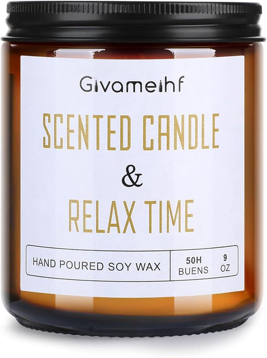 Lavender Scented Candle 9 oz, Fall Candles,Natural Soy Wax Candles, Autumn Gifts Set for Women,Jar Scented Candle with up to 50 Hour Burn Time, Relaxing Home Fragrance for Home