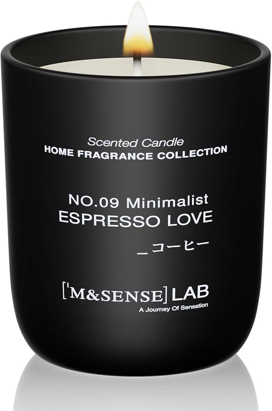 M&SENSE Natural Soy Candle| Espresso Coffee | 5.3 oz | Mini Spring Scented Candles for Relaxation, Valentines Day Gift, Home Décor | for Bedroom, Office, Party Small