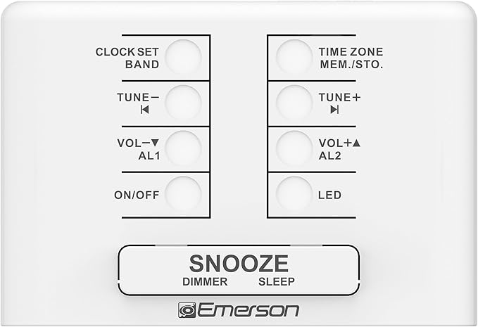 Emerson CKS1500 SmartSet Dual Alarm Clock Radio with AM/FM, 0.9?€? Blue LED Display, 4-Level Dimmer, Blue Accent Light, Sleep Timer & Auto Time Setting
