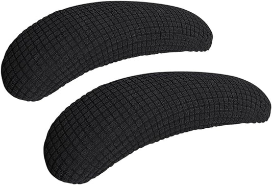 FORCHEER Office Chair Armrest Covers Stretchable Water Resistant Jacquard Elastic Band Short Computer Chair Arm Covers for Desk Chairs 8-13inch Washable 2 Pieces-Black
