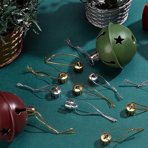 WEBEEDY 400pcs Christmas Ornament Topper Caps Gold and Silver Ornament Caps Hanger Replacement with Hanger Strings Cord Set for Christmas Tree Decorations DIY Crafts - Image 4