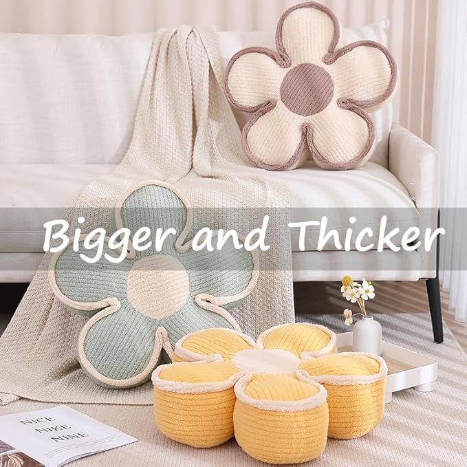 XIAIJIA 3 PCs Flower Pillow Flowers Shaped Pillow Cushion Decorative Daisy Pillow for Bed Cute Throw Pillows