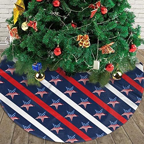 American Flag Star Tree Skirt Christmas Tree Ornaments Tree Skirt for Christmas Decoration 36" - Image 3