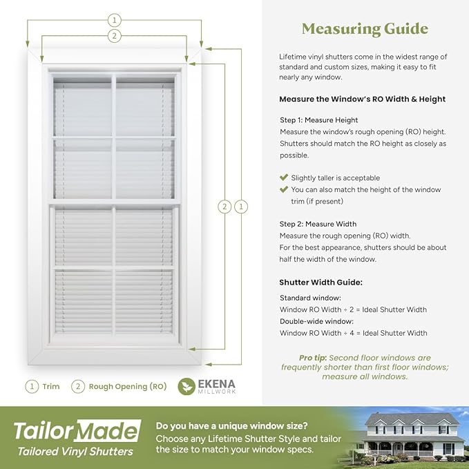 Ekena Millwork Lifetime Vinyl LL1S14X04300MB Standard Cathedral Top Center Mullion, Open Louver Vinyl Shutters, w/Installation Shutter-Lok's & Matching Screws (Per Pair),14 1/2"W x 43"H, Midnight Blue