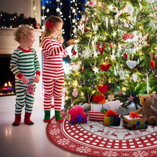 Christmas Tree Skirt 36inch Red Deer Rustic Xmas Decor for Party - Image 4