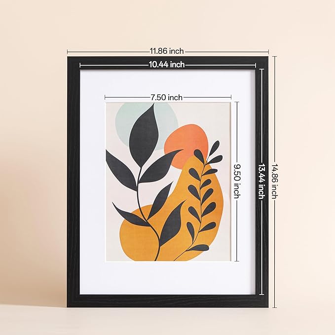 eletecpro 11x14 Picture Frames Set of 9 Classic Gallery Wall Frame Set, Displays 8x10 Photos with Mat or 11x14 No Mat, Black Picture Frames Collage Wall Decor for Home Decor