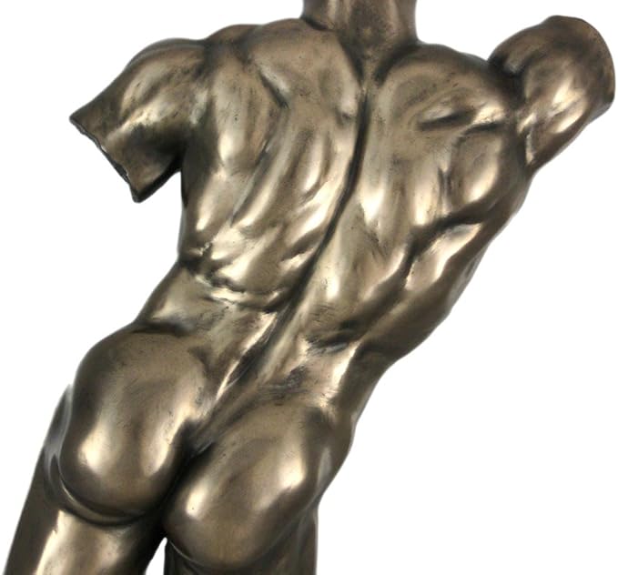 Veronese Design Bronze Finish Nude Male Backside Plaque Wall Decor Erotic Art