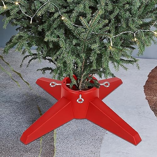 Blissun Christmas Tree Stand, Xmas Tree Base Stand, Christmas Tree Holder for Real Trees, Fits up to 8FT Real and Artificial Trees, Red - Image 4