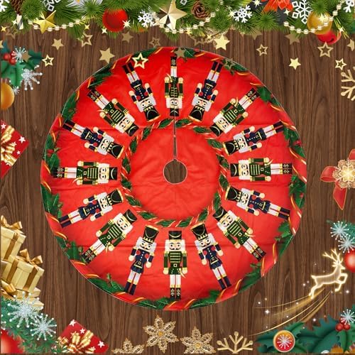 48 Inch Christmas Tree Skirt, Marching Nutcrackers Theme - Image 4