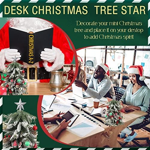 Hanaive Christmas Tree Topper Mini Star Small, Silver, 2.36 Inch, Glitter - Image 4