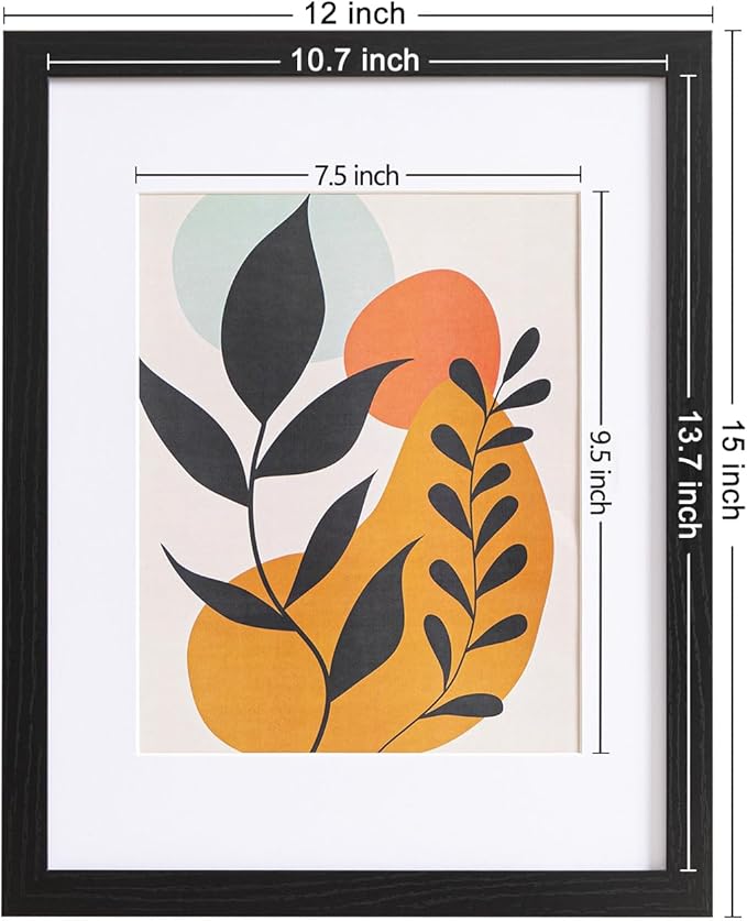eletecpro 11x14 Picture Frames Set of 5 with Clear Acrylic Cover, Gallery Wall Decor, Displays 8x10 Photos with Mat or 11x14 Without, Horizontal or Vertical Wall Mount, Black
