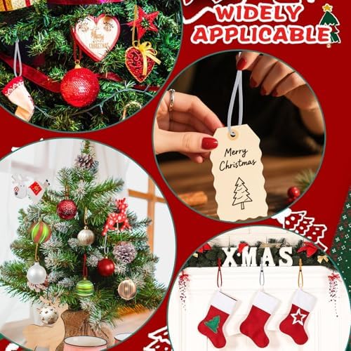 JUNEBRUSHS 150Pcs Ornament Hangers, Adjustable Ornament Ribbon Hangers Christmas Ties String Ribbon Loops for Ornaments Hanging Tree Decorations for Christmas Tree, Red Green Gold Silver - Image 6