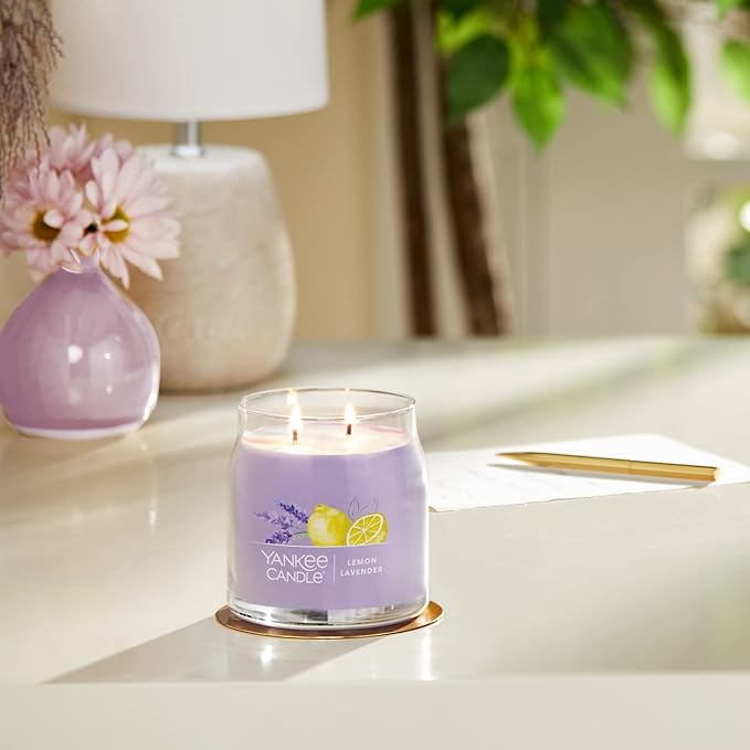 Yankee Candle Lemon Lavender Scented Signature 13oz Medium Jar 2-Wick Candle Over 35 Hours of Burn Time