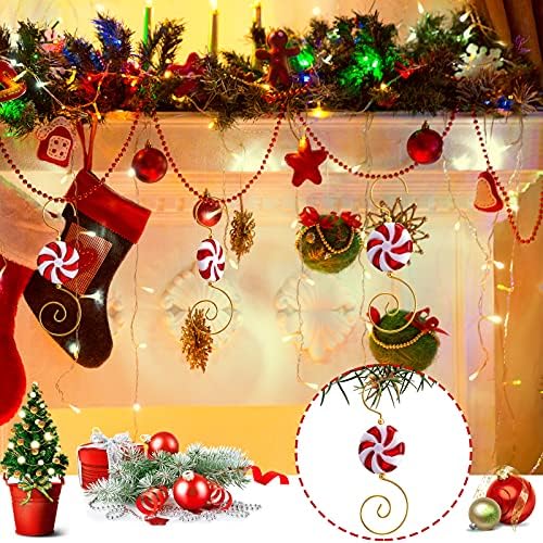 Hotop 20 Pieces Christmas Ornament Hooks Candy Ornament Hooks Candy Bead Wire Hangers Tree Decorating Hangers Decor for Christmas Tree Decoration - Image 3