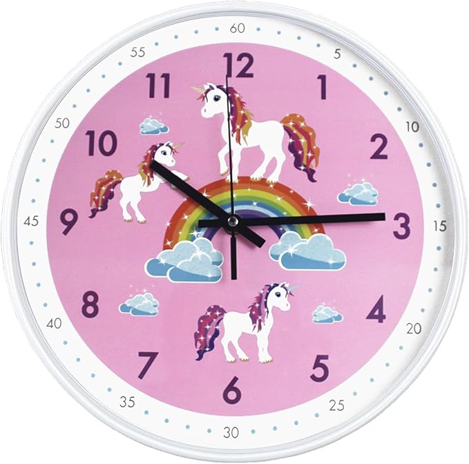 Pink Wall Clock,Silent Non Ticking Children's D??cor Quiet Clocks for Kids Room,Office,School,Bedroom,Kitchen,Classroom (12 inch Pink)