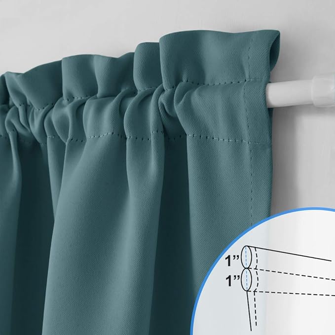 NICETOWN Blackout Side Window Curtain - French Door Sidelight Front Entry Way Thermal Insulated Door Window Blinds Shades Curtain Panel Drape, 1 Panel, 25W by 72L inches, Sea Teal