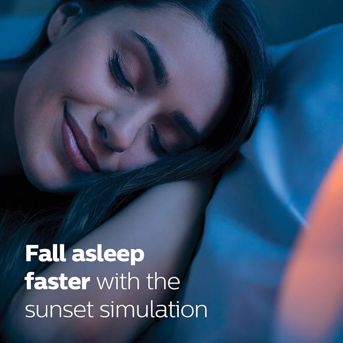 Philips SmartSleep Wake-up Light, Colored Sunrise and Sunset Simulation, 5 Natural Sounds, FM Radio & Reading Lamp, Tap Snooze, HF3520/60 - Image 4