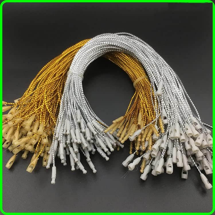 1000pcs Gold Christmas Ornament Hanger Snap Locking String Ornament Hangers Snap Locking Tighten The Pendant Rope Bullet Gold Thread for Christmas Tree Ornament Decorations (Gold) - Image 4