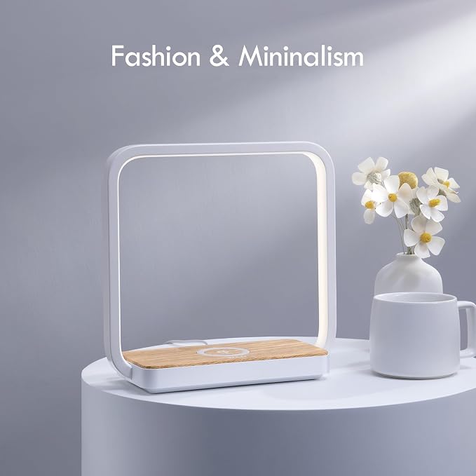 WILIT Bedside Lamp with Qi Wireless Charger, A13 Table lamp 3 Step Dimmable Touch Control Desk Lamp for for Living Room, Bedroom, Kids Room. - Image 4