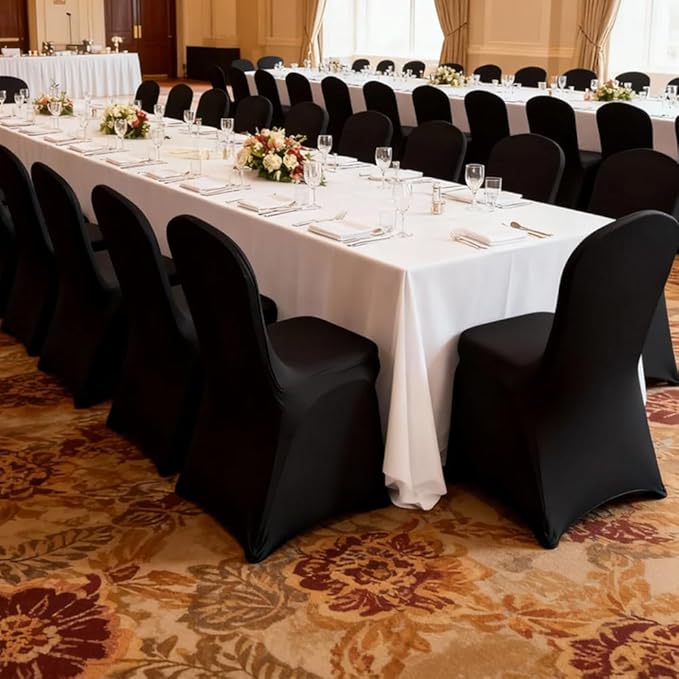 30 Pcs Black Folding Chair Cover Washable Removable Universal Fitted Chair Cover Protector for Wedding Party Banquet Holidays Celebration Decoration Chair Covers