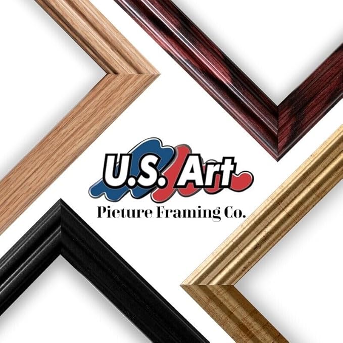17x25 Antique Gold 0.87 Inch Wood Picture Frame, Solid Wood Wall Decor for Wall Art, Featuring Preinstalled Hangers, UV Filtering Shatterproof Plexiglass, 100% American Made Poster Frame