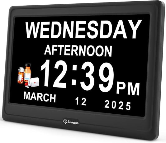 Soobest 12” Dementia Clocks for Seniors Extra Large, Digital Date Day Clock by Soobest