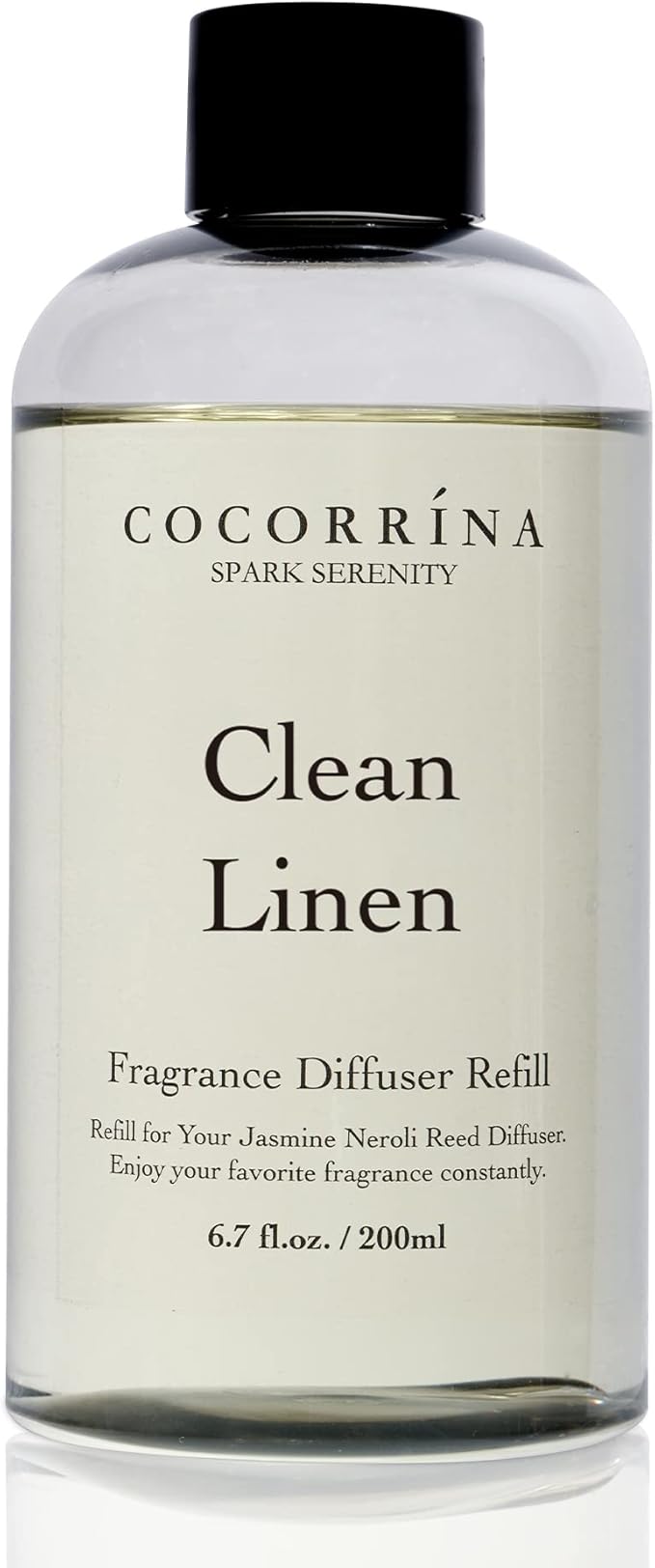 Cocorr??na Clean Linen Scented Reed Diffuser Oil with 8 Sticks Fragrance for Bedroom, Bathroom, Oil Diffuser, Home D??cor, 6.7 fl oz. (200 ml)