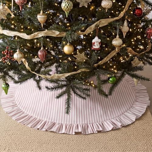 Sosation 36 Inch Vintage Christmas Tree Skirt Red White Striped by Sosation
