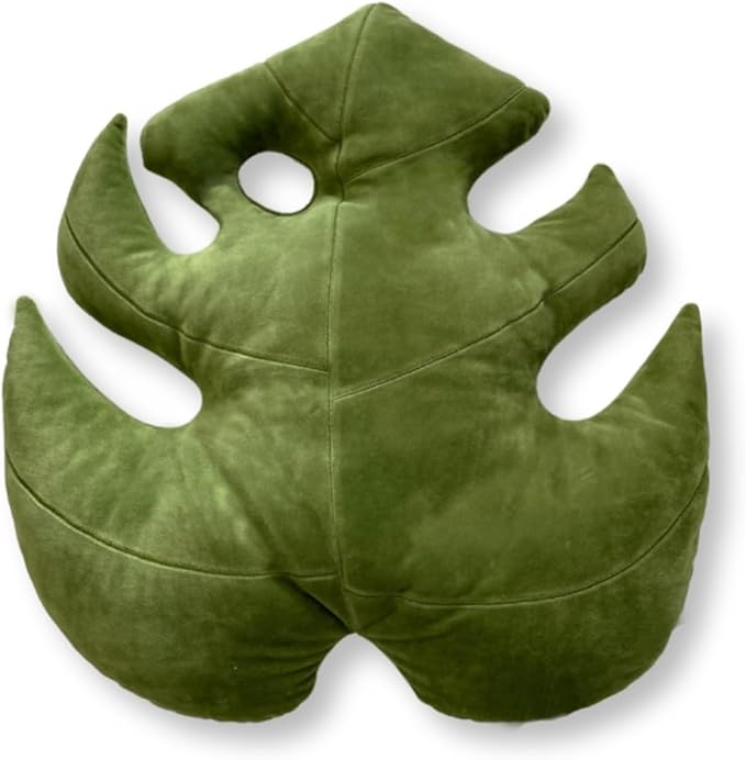 Green Philosophy Co. Monstera Leaf™ Pillow - Mossy Earth - Large Soft Plant-Shaped Plush Cushion for Couch, Bed, or Reading Nook - Cute & Unique Nature-Inspired Decor Throw Pillow