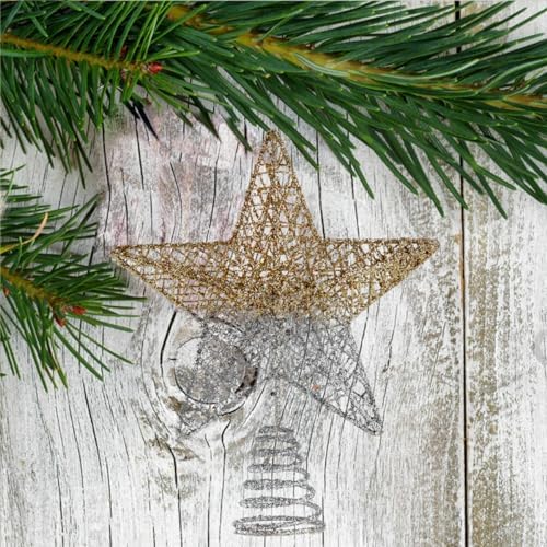 BinaryABC Iron Christmas Tree Star Topper,20cm Glittering Tree Topper - Image 3