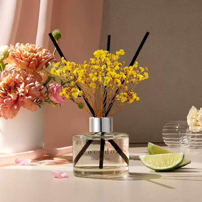 COCODOR Preserved Real Flower Reed Diffuser/Refreshing Air / 6.7oz(200ml) / 1 Pack/Reed Diffuser Set, Oil Diffuser & Reed Diffuser Sticks, Home D??cor&Office Decor, Fragrance and Gifts